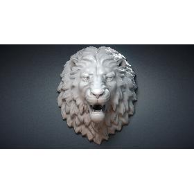 Lion Head Sculpture Aggressive